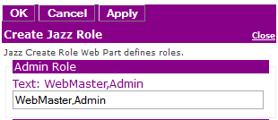 Figure 2: Editor for Jazz Create Jazz Role