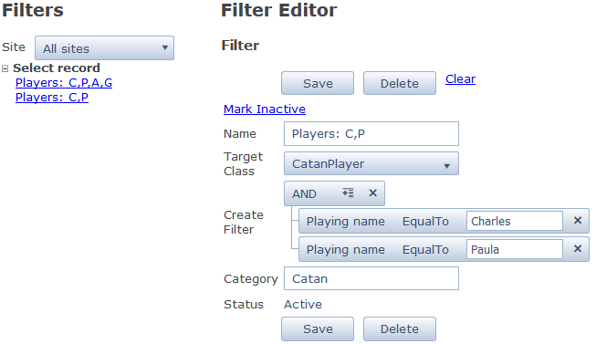 Figure 2: Jazz Filter Editor