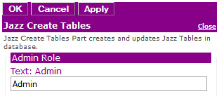Figure 2: Editor for Jazz Create Tables