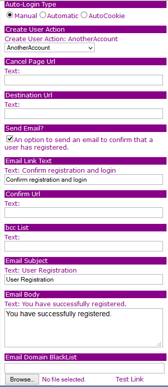 Figure 3b: Editor for Jazz New User form