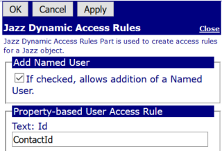 Figure 2: Editor for Jazz Dynamic Access Rules