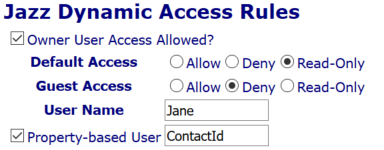 Figure 2: Jazz Dynamic Access Rules - adding other users