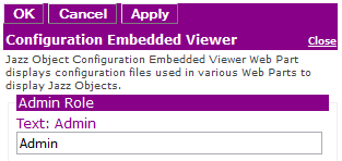 Figure 2: Editor for Jazz Object Configuration embedded Viewer