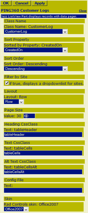 Figure 2: Editor for Jazz ListView
