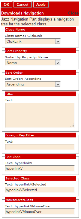 Figure 2: Editor for Jazz Navigation