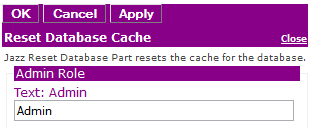 Figure 2: Editor for Jazz Reset Database Cache