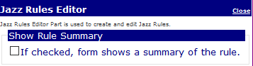 Figure 3: Editor for Jazz Rules Editor