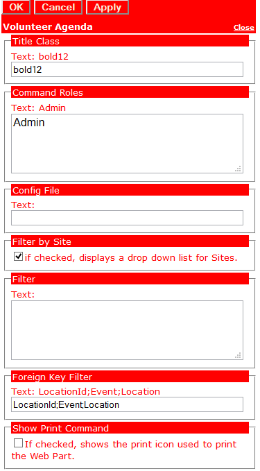 Figure 2: Editor for Jazz Volunteer Agenda