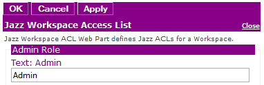 Figure 2: Editor for Jazz Workspace Access Control List