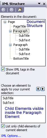 Figure 3: XML Structure Task pane