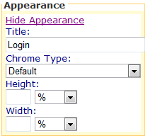 Figure 4: Appearance Properties