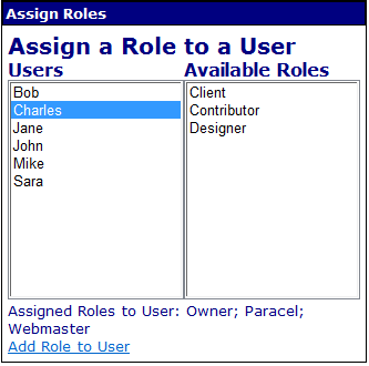 CMS Assign Roles Web Part