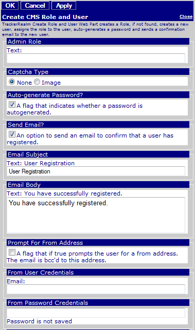 Figure 1: Editor for Create User with Role Form
