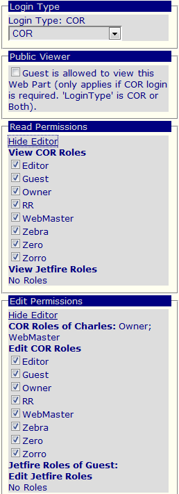 Figure 3: Edit the Login Type Roles