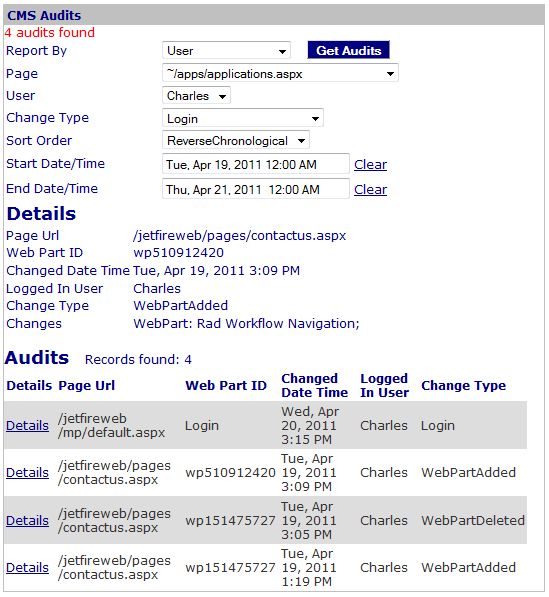 Figure 3: CMS Audits with Details