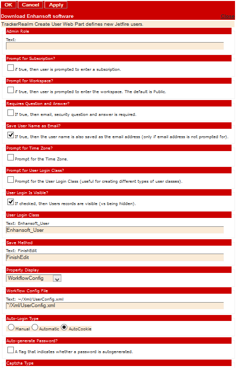 Editor for CMS Create User Form