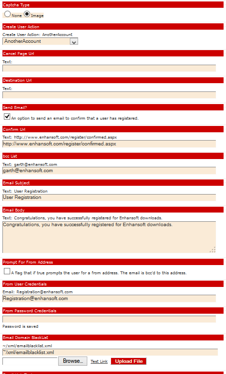 Editor for CMS Create User Form