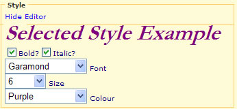 Figure 2: Style Editor