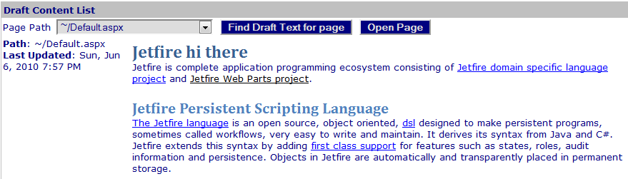 Figure 1: Draft Content List