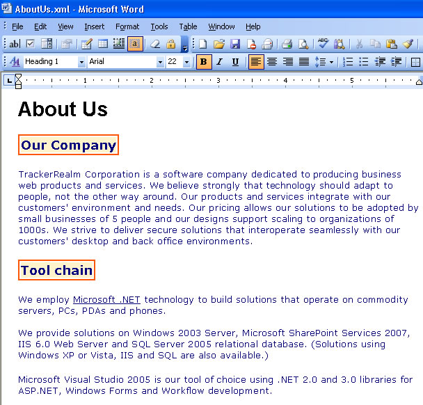 Figure 2: Edit using Word