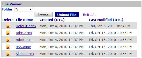 Figure 2: File Viewer with Upload option