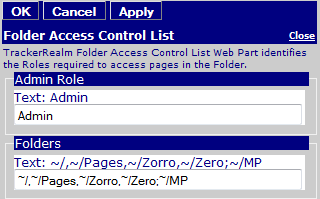 Figure 2: Folder Access Editor