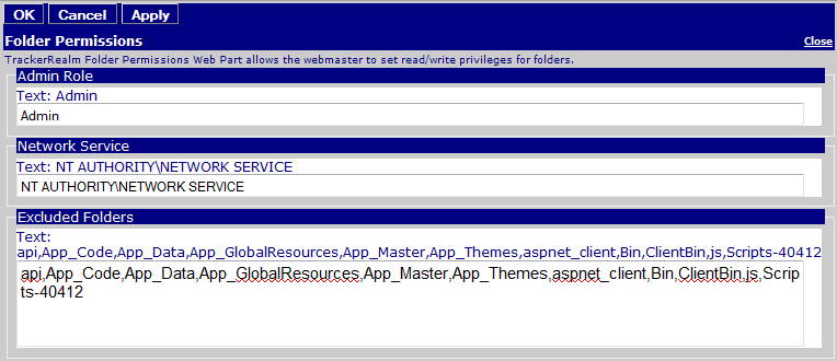 Figure 2: Folder Permissions Editor