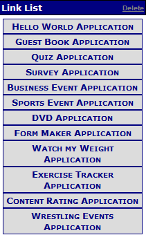 Figure 2: Link List Example (Vertical Buttons)