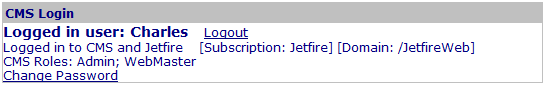 Figure 2: CMS Login Form with login details