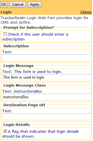 Figure 3: Editor for CMS Login Form