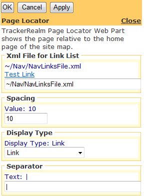 Figure 2: Page Locator Editor