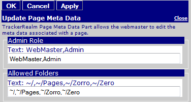 Figure 2: Page Meta Data Editor