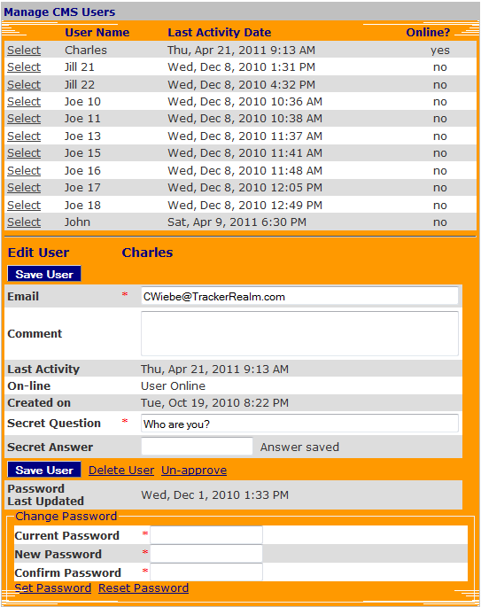 Figure 1: Manage CMS Users