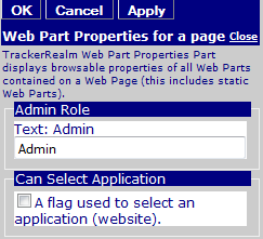 Figure 2: Web PartProperties Editor