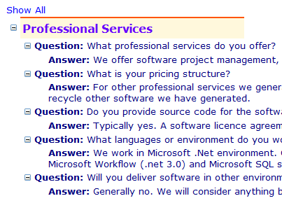 WordML FAQ Viewer