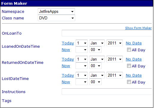 Form Maker in layout view
