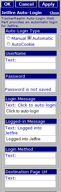 Jetfire Auto-Login Web Part