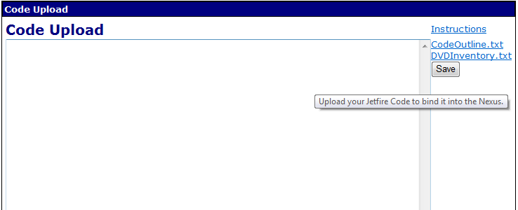 Jetfire Code Upload Web Part