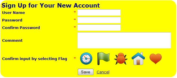 Figure 2: Jetfire New User form