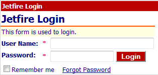 Jetfire Login form