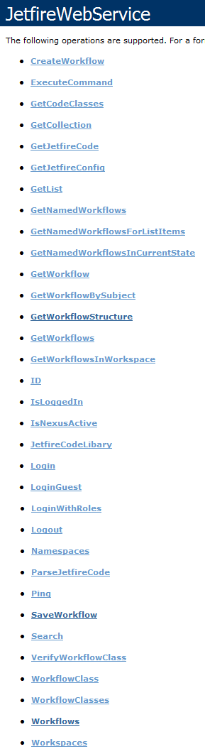 Jetfire Web Service Interface