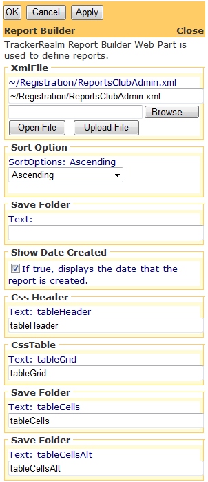 Editor for Jetfire Report Builder Web Part