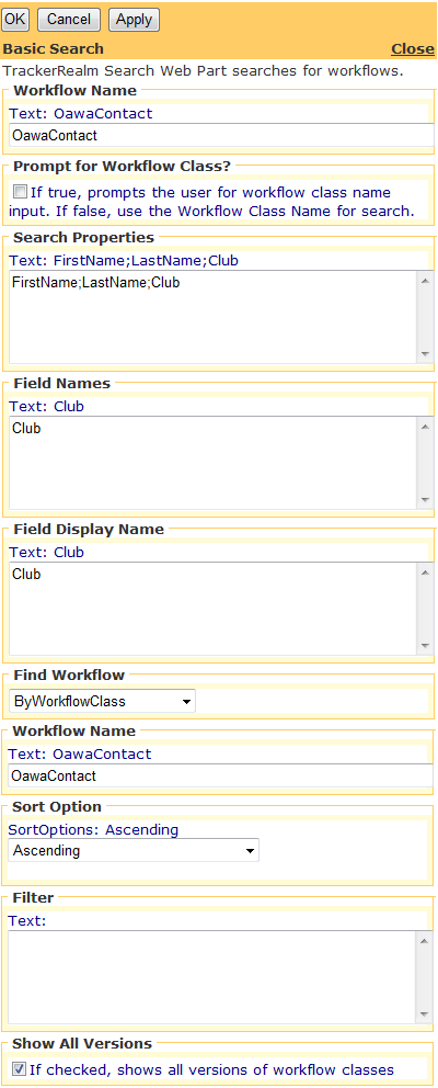 Editor for the Jetfire Workflow Search Web Part