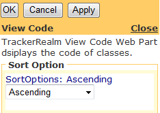Editor for View Code Web Part