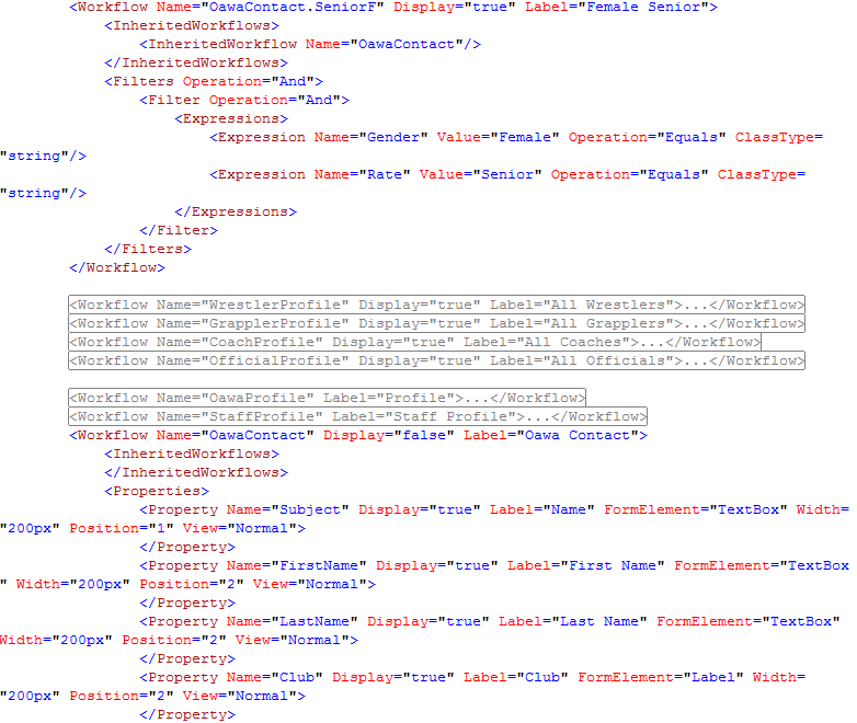 Jazz Workflow Configuration File for Reports
