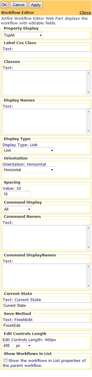 Editor for the Workflow Editor Web Part